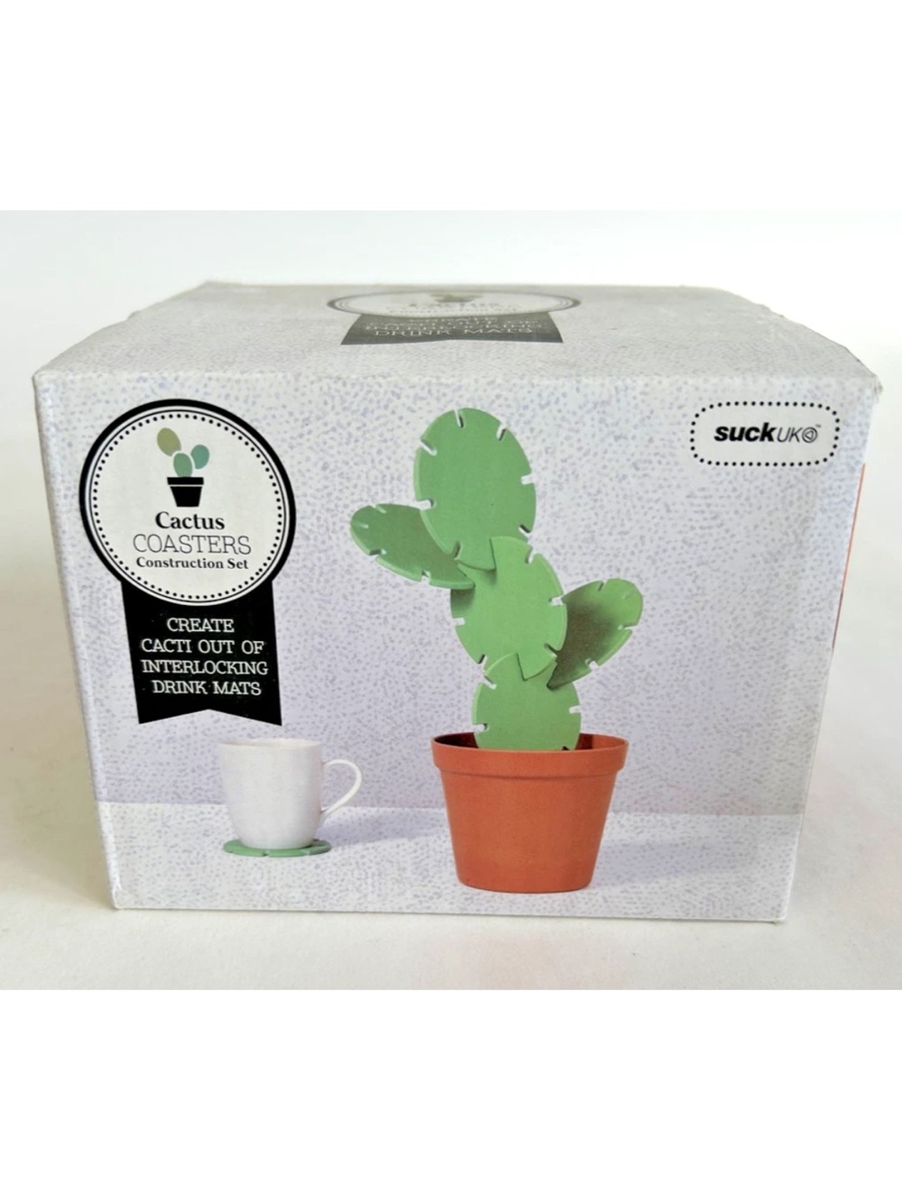 suck UK Cactus Coasters Construction Set - Green Drink Mats